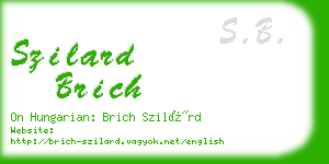 szilard brich business card